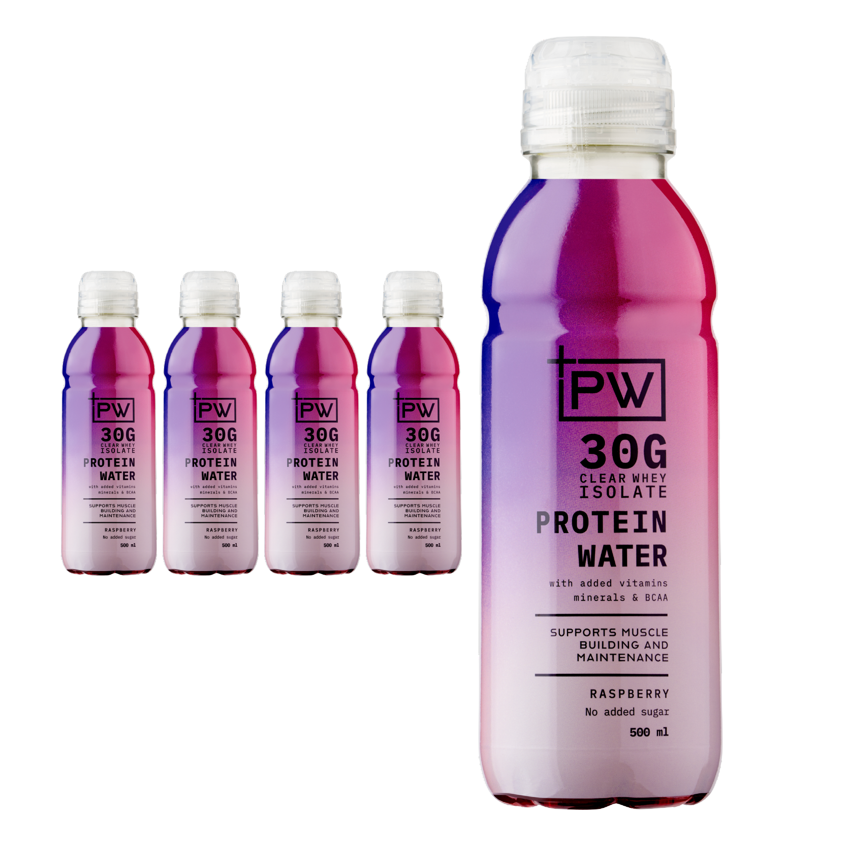 +PW Protein Water – Raspberry - 12 Pack
