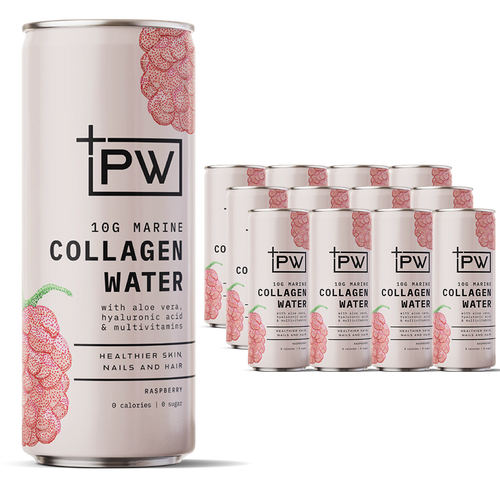 +PW Collagen Water – Raspberry - 4 Pack